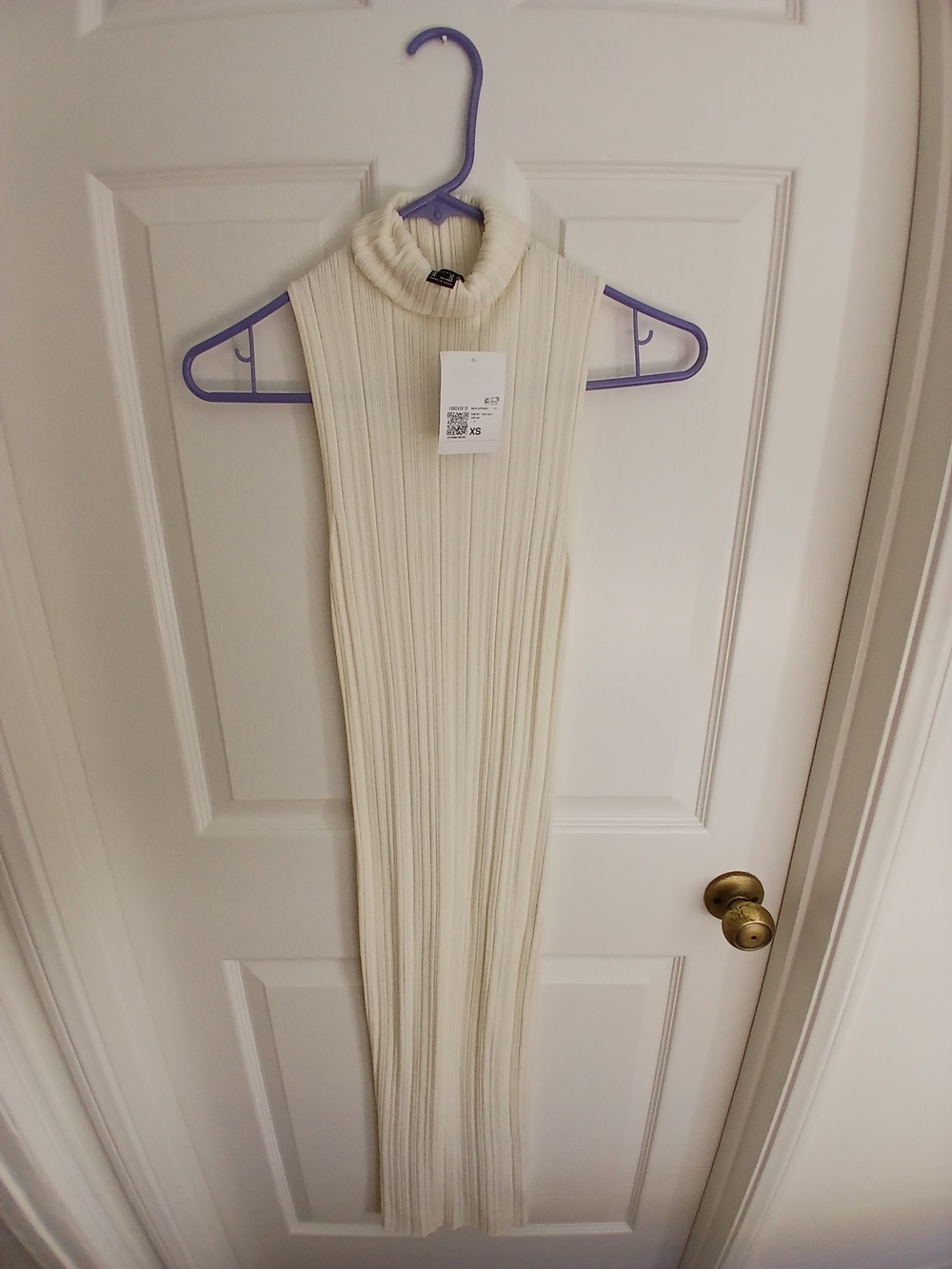 NWT Forever 21 Cream Ribbed Turtleneck Dress